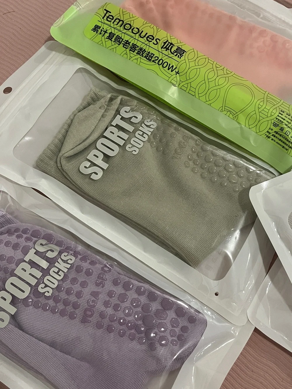 SPORTS PilateSocks Non-Slip Five-Toe Low-Cut Socks - Pink, Gray, Lavender, Green
